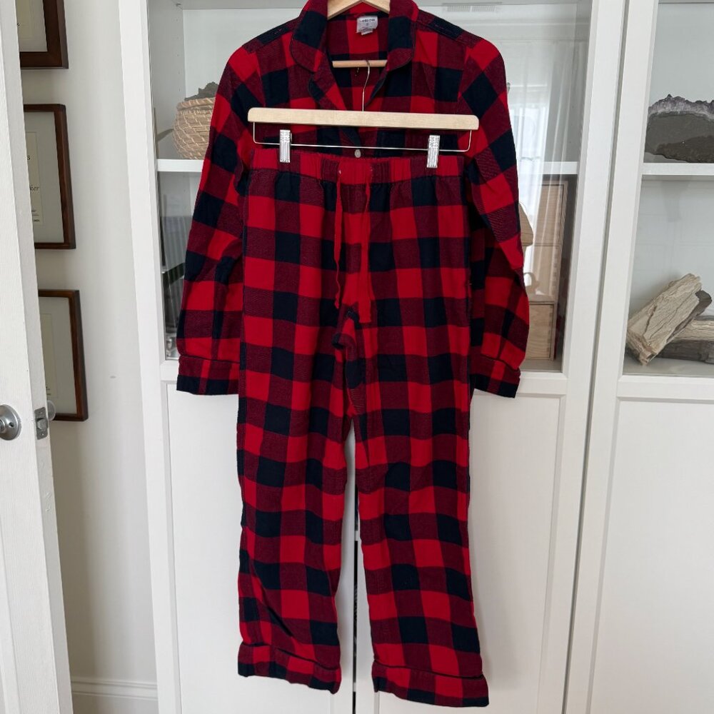 Land's End Holiday Flannel Pajama Set with Pockets! Good Condition Size XS